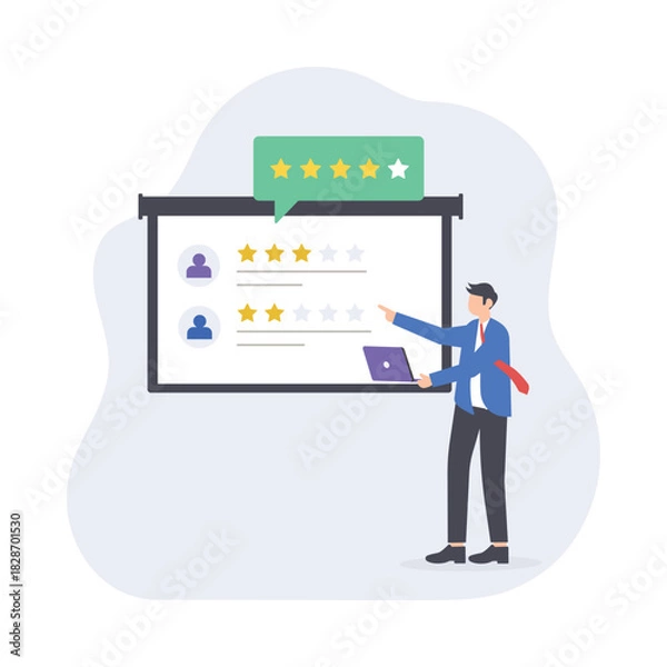 Fototapeta Feedback Analysis  Flat Vector Illustration EPS 10 File 	