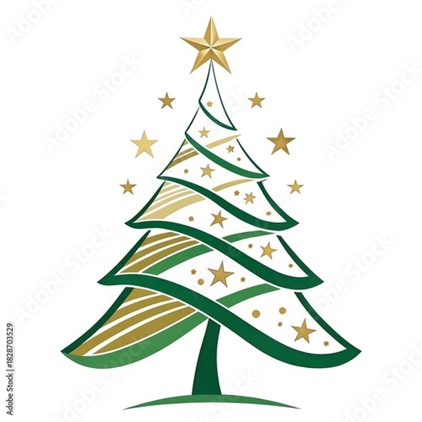 Obraz christmas tree vector illustration