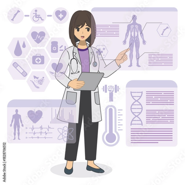 Obraz Future Health & Biotech illustration vector 
