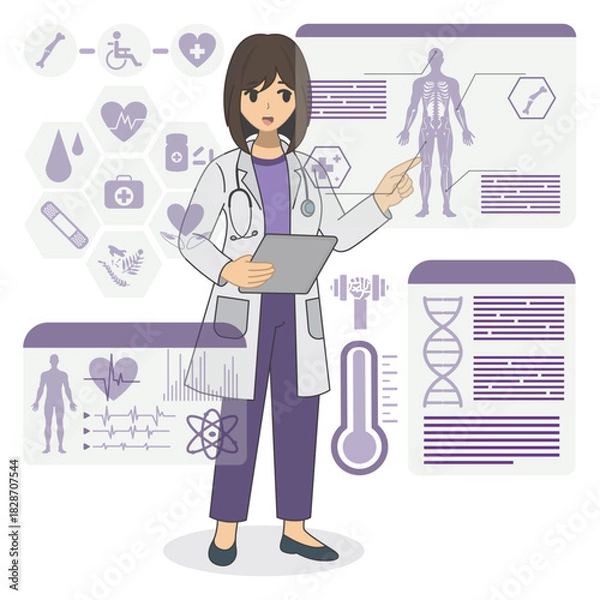 Obraz Future Health & Biotech illustration vector 
