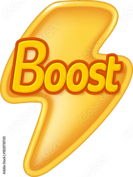 Fototapeta Yellow lightning bolt icon with Boost text.
