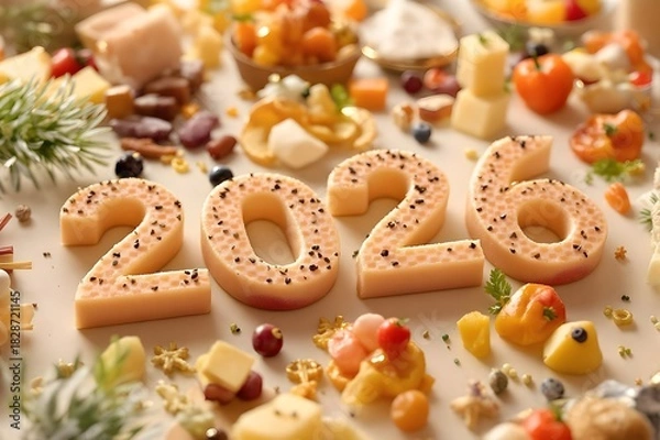 Fototapeta minimalistischen Silvesterbuffet