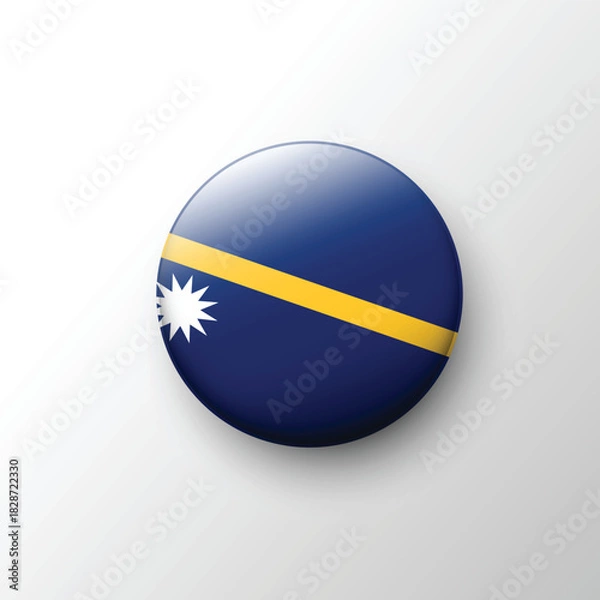 Obraz Glossy circular Nauru flag emblem