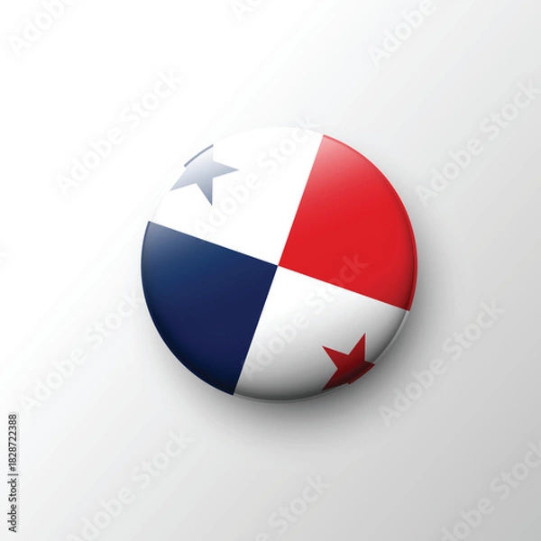 Obraz Glossy circular Panama flag badge