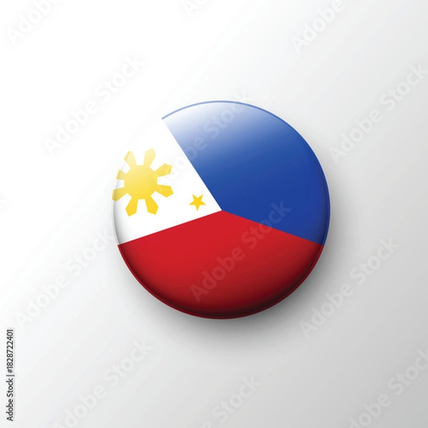 Obraz Glossy round Philippines flag emblem