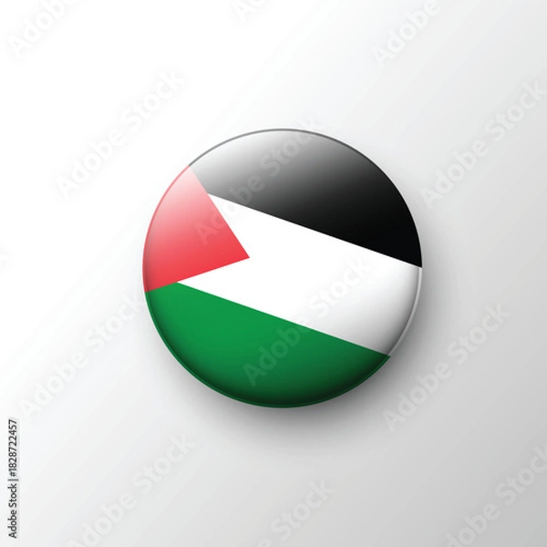 Obraz Glossy Palestine flag circular emblem