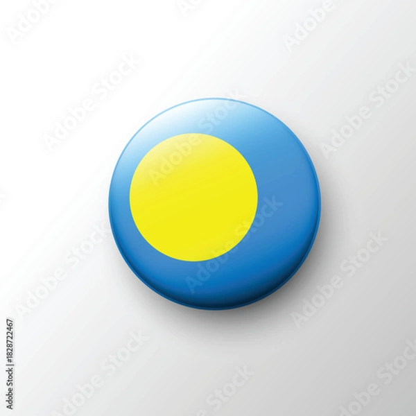 Obraz Glossy Palau flag round icon