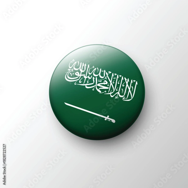 Obraz Glossy Saudi Arabia flag circular badge