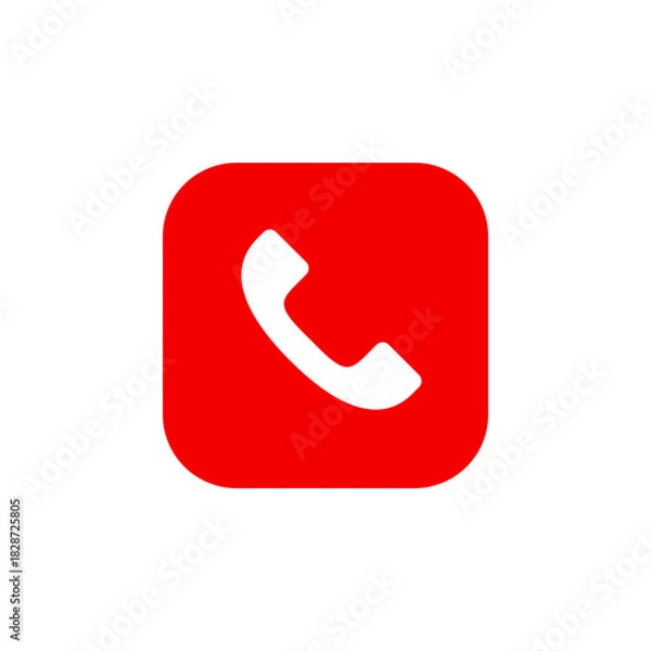 Obraz Red phone call button icon