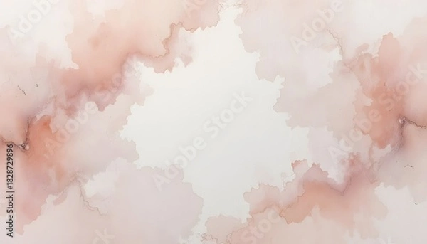 Fototapeta Soft watercolor texture with delicate pink and peach abstract brush strokes