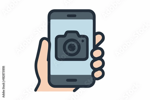 Fototapeta Bright Phone Screen Displaying Content