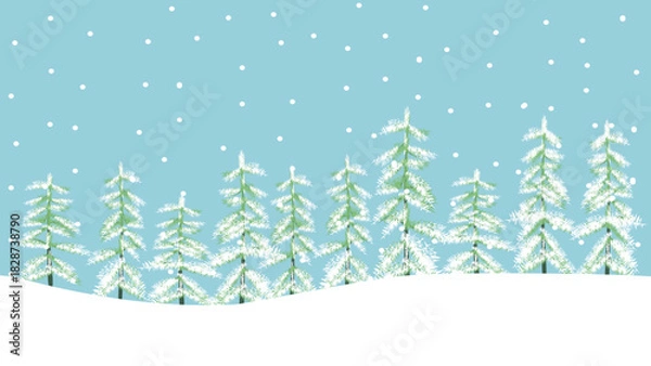 Obraz Winter Christmas Snow Pine Tree Landscape Background Illustration Background Vector