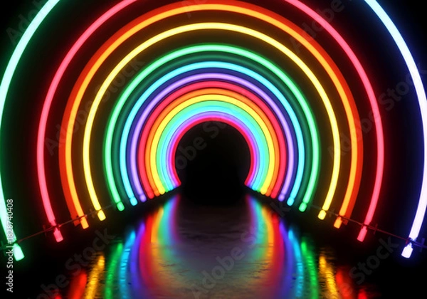 Obraz 虹色　レインボーのトンネル　エフェクト　パチンコ　パチスロ