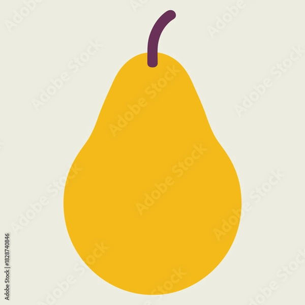 Fototapeta Isolated pear illustration against a cream backdrop vector illustration graphic