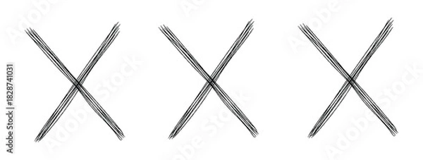 Fototapeta Red cross sign set. Black cross marker