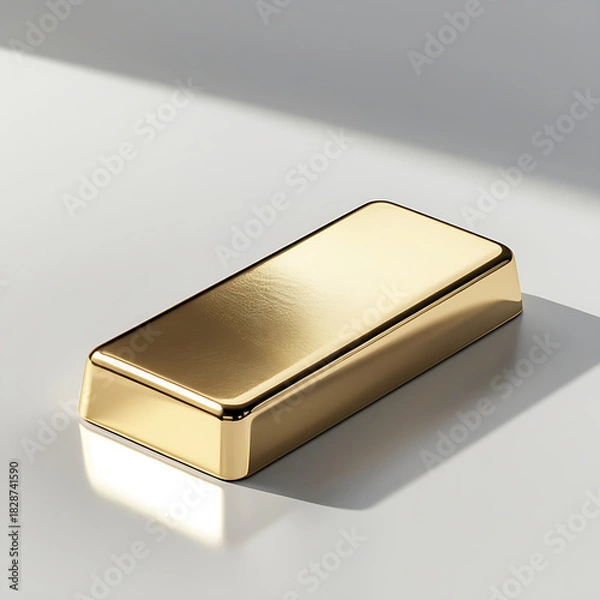 Obraz Shiny golden bars of bullion representing wealth and financial success on a pure white background