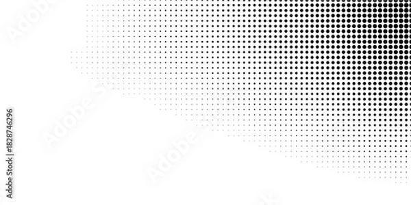 Fototapeta Wave halftone pattern. Halftone dots background. Vector