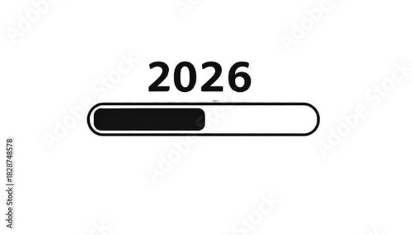 Fototapeta 2026 is loading vector icon isolated on trancparent background
