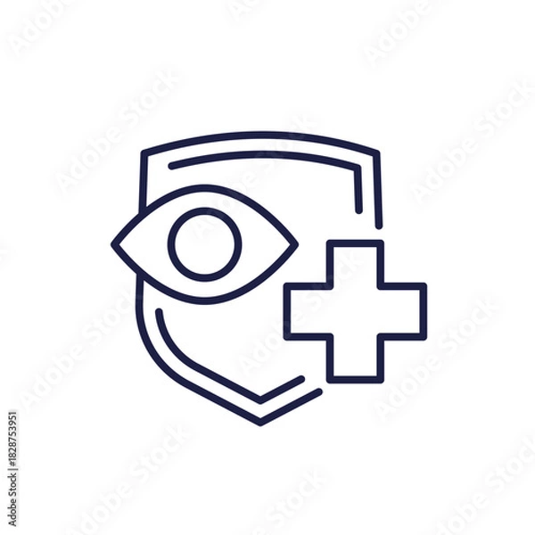 Obraz eye care line icon with shield