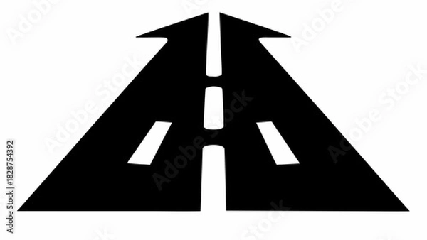 Fototapeta Road to success with arrow road marking, symbolizing direction, growth, and strategic planning for business or personal life, scalable vector graphic