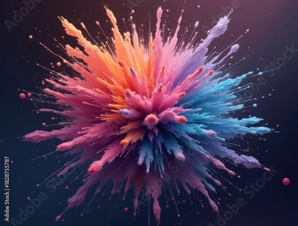 Fototapeta Vibrant colorful powder exploding creating abstract background