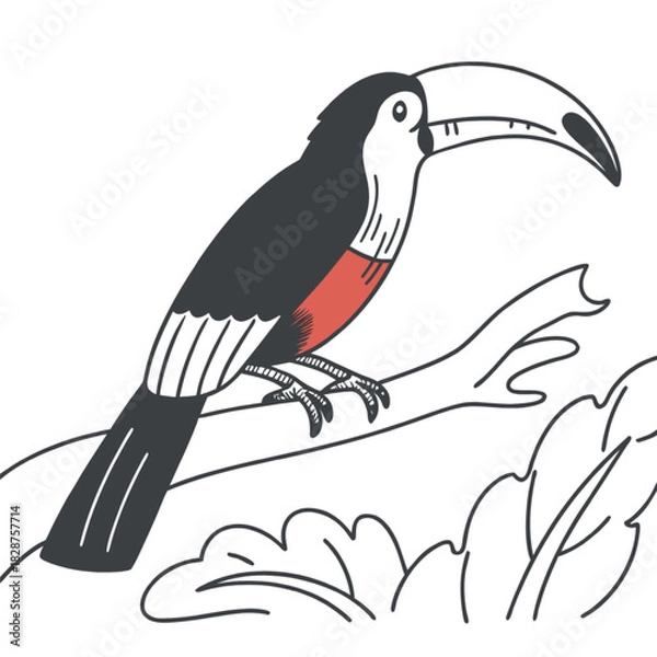 Obraz toucan on a branch