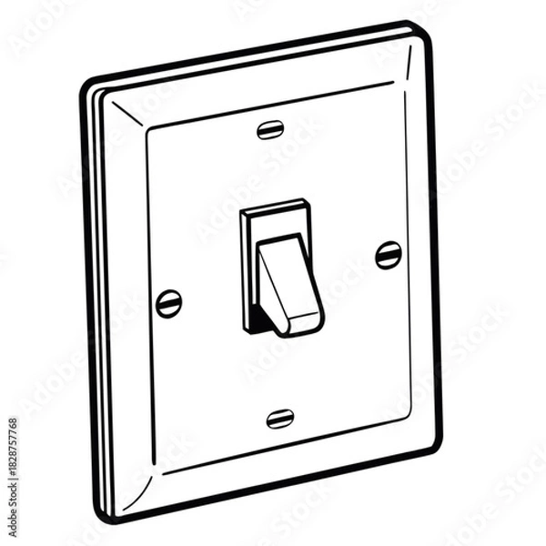 Obraz light switch on white wall