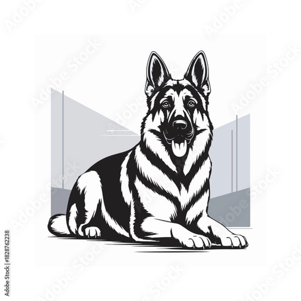 Obraz German Shepherd emblem