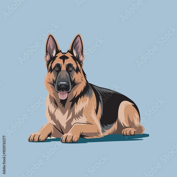Obraz cute German Shepherd vector