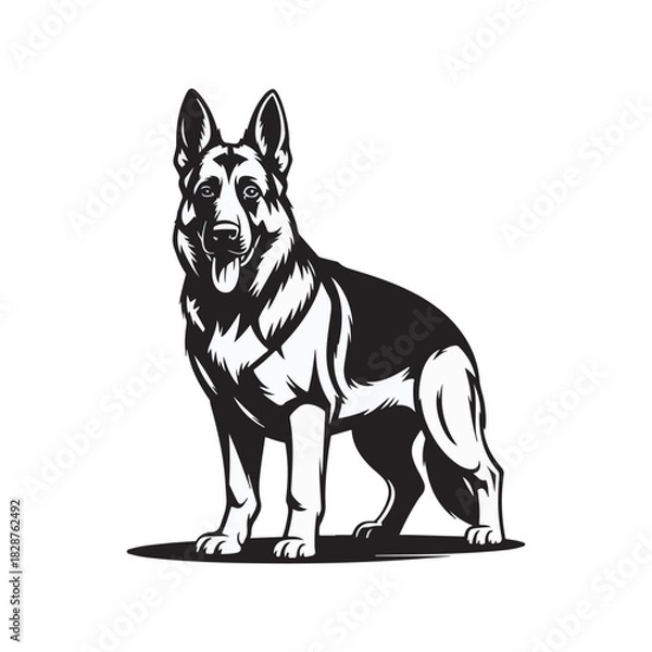 Obraz black and white dog