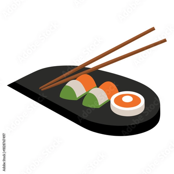 Obraz sushi with chopsticks