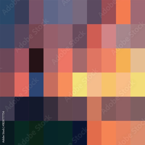 Obraz Seamless abstract geometric pixelated sunset gradient background
