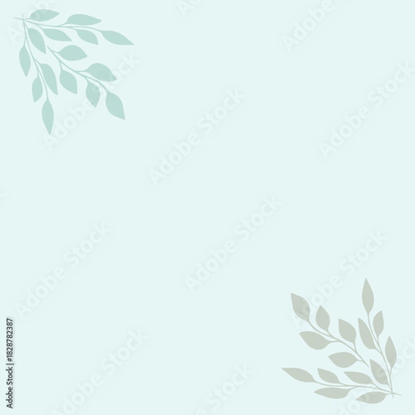Fototapeta Minimalist Botanical Leaves Corner Background Vector Design
