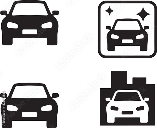 Obraz Car Icons Set, Vehicle, Car Wash, and Automotive Service Symbols