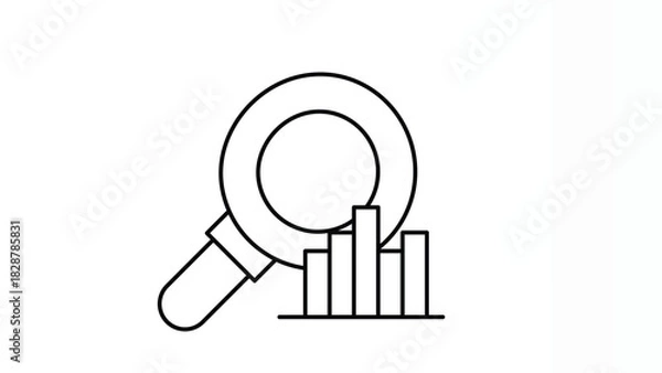 Obraz Data Research Symbol for Analysis, Insights, Market Study, and Information Discovery