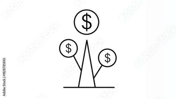 Obraz Money Tree Symbolizing Financial Growth, Investment Prosperity, and Wealth Development