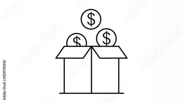 Obraz Money Pop-Up Box Representing Surprise Earnings, Rewards, Profits, and Business Income
