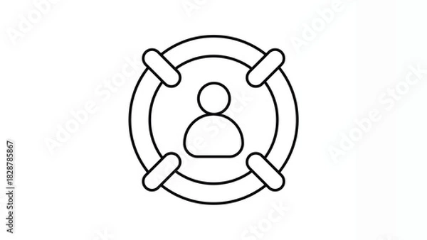 Obraz Target Audience Icon for Client Acquisition, Marketing Strategy, and Customer Reach