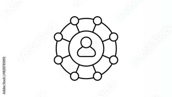 Fototapeta Business Networking Icon for Communication, Collaboration, and Professional Connections