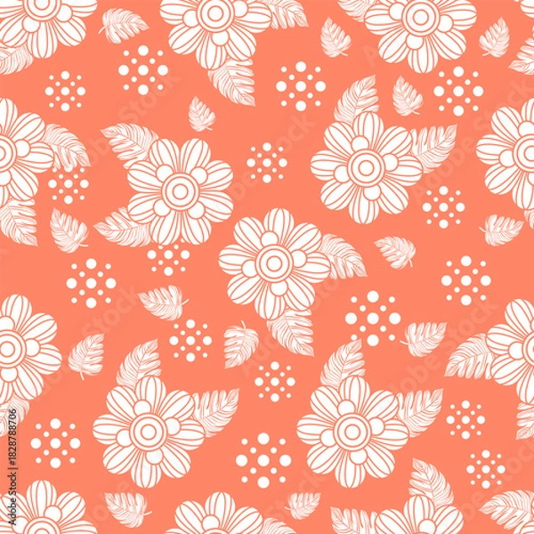 Fototapeta seamless pattern with flowers