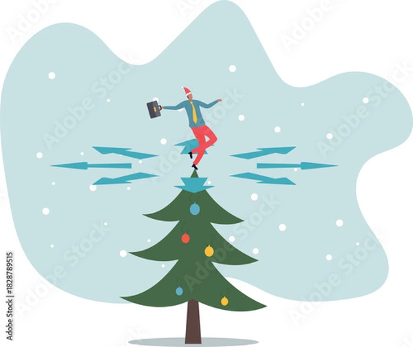 Fototapeta Choose career path, make life decision choice, decide the right or wrong direction, opportunity challenge, confusion or thinking to find the way.about a man and his life.