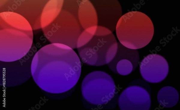 Fototapeta Abstract red and purple bokeh light circles background