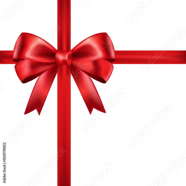 Obraz Red bow. Design element for holidays design, gift boxes, warping decor. Vector illustration