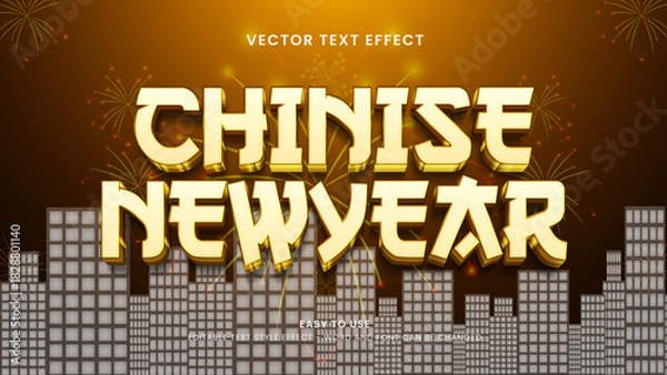 Obraz chinese new year editable text effect 3d vector