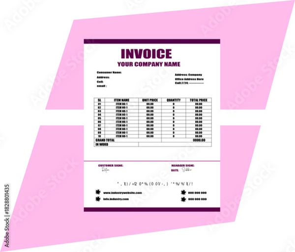 Fototapeta Invoice Design