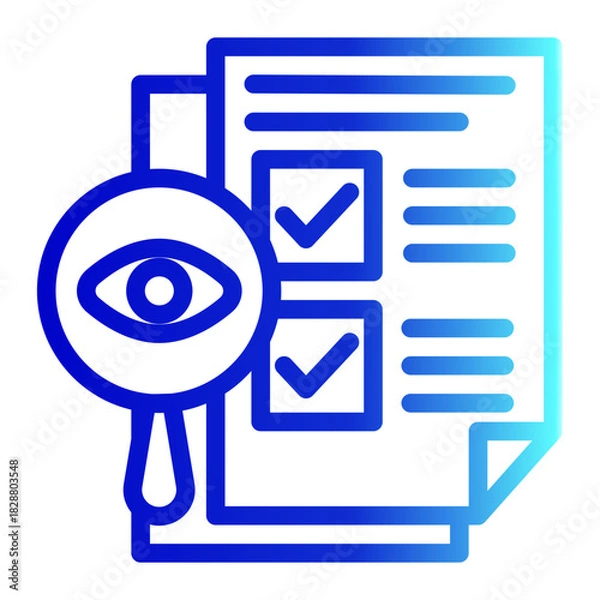 Fototapeta Audit Research Inspection Analysis Icon from Customer Assessment Collection (Outline Gradient style)
