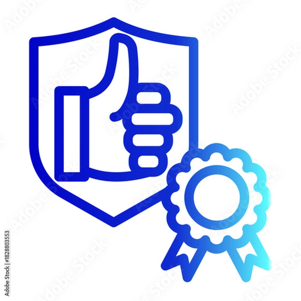 Fototapeta Quality Trust Award Recommendation Icon from Customer Assessment Collection (Outline Gradient style)