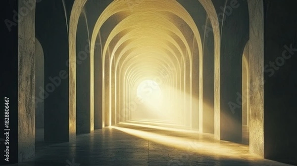 Obraz Mystical Archway - A Journey Through Light and Shadow.