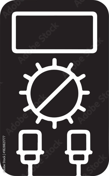 Obraz Outline vector icon of a digital multimeter for electrical measurements and electronic circuit testing