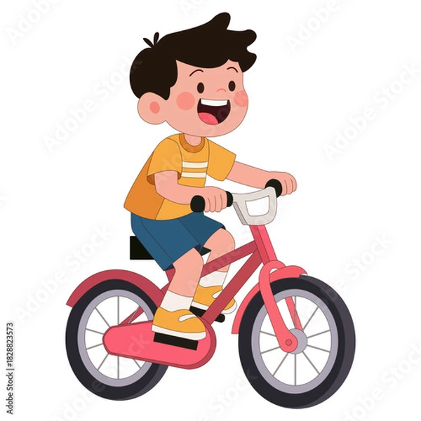 Fototapeta Boy riding bicycle